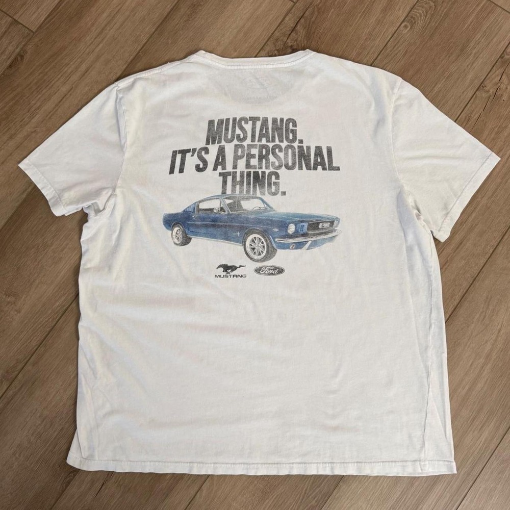Lucky Brand Ford Mustang white t-shirt size XXL